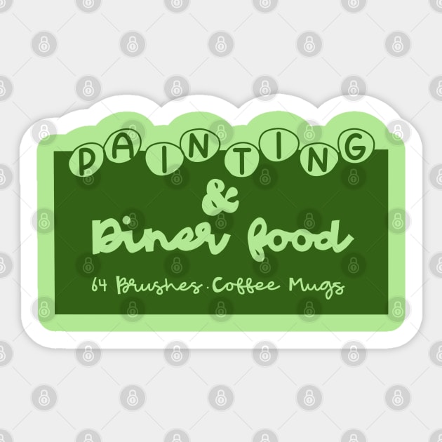 Painting & Diners Sticker by CaffeinatedWhims